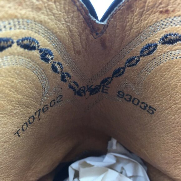 Mens Black Leather Western Cowboy Boots  Vibram Sole T0076G2 10K2E 93035 - Picture 6 of 11